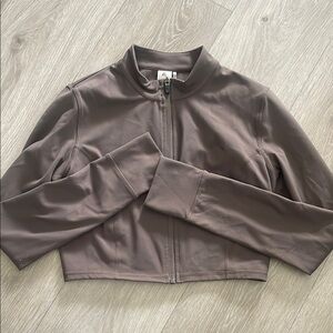 Oner Active Women's Taupe crop Zip-Up Jacket